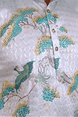 Royal Ombre Mughal Garden Men Kurta - Shrivarya - Mens Ethnic Wear