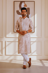 Sandstone Marble Print Silk Kurta for Men - Shrivarya - Mens Ethnic Wear