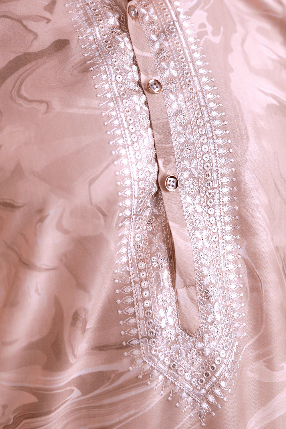 Sandstone Marble Print Silk Kurta for Men - Shrivarya - Mens Ethnic Wear