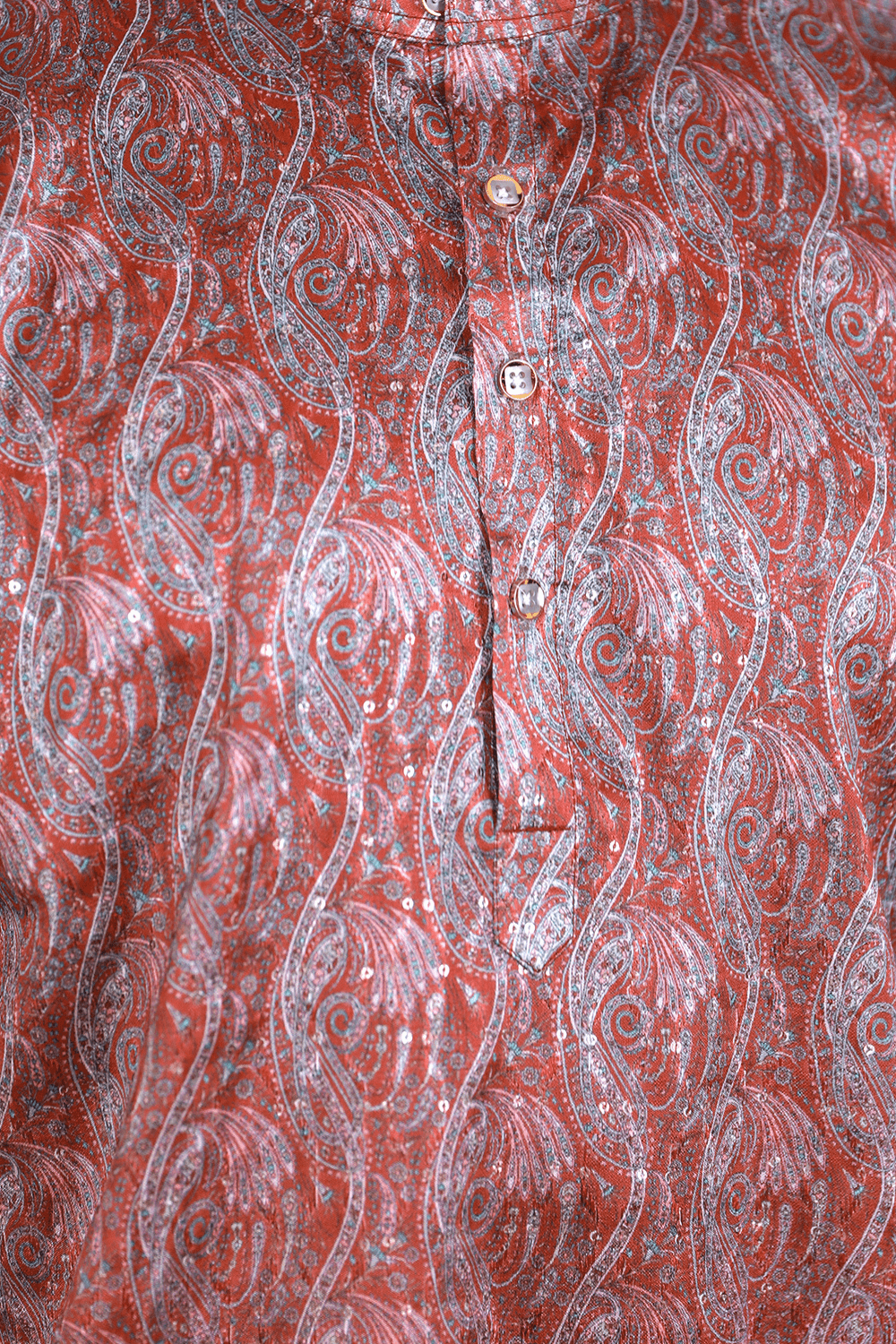 Maroon Ombre Paisley Jacquard Kurta for Men - Shrivarya - Mens Ethnic Wear