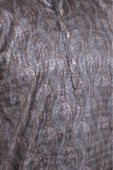 Men Charcoal Grey Paisley Jacquard Kurta - Shrivarya - Mens Ethnic Wear