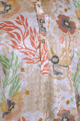 Men Cream Floral Fiesta Sequin Kurta - Shrivarya - Mens Ethnic Wear